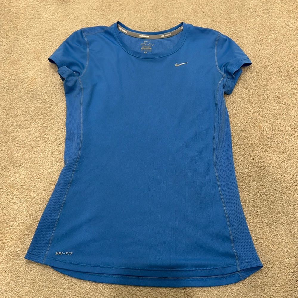 Blue Nike athletic shirt